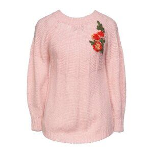 PEPITA soft pink knitted Sweater floral embroidered